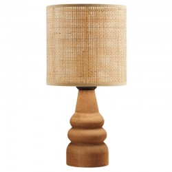 Φωτιστικό επιτραπέζιο Tino Megapap E14 pe rattan - ξύλο χρώμα φυσικό Ø15x32εκ.