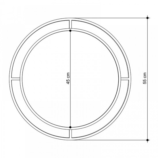Καθρέπτης τοίχου Bubble Megapap αλουμινίου χρώμα μαύρο 57x2x57εκ.