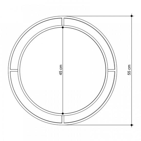 Καθρέπτης τοίχου Bubble Megapap αλουμινίου χρώμα μαύρο 57x2x57εκ.