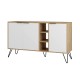 Μπουφές Clara Megapap χρώμα sapphire oak - λευκό 142x35,6x83εκ.