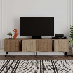 Έπιπλο τηλεόρασης Dune Megapap χρώμα ανοιχτό καρυδί 180x29,6x50εκ.