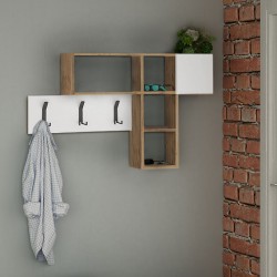 Κρεμάστρα τοίχου Game Megapap χρώμα sapphire oak - λευκό 99,5x15x61εκ.