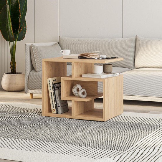 Τραπεζάκι βοηθητικό Labirent Megapap χρώμα sapphire oak 54x40x45εκ.