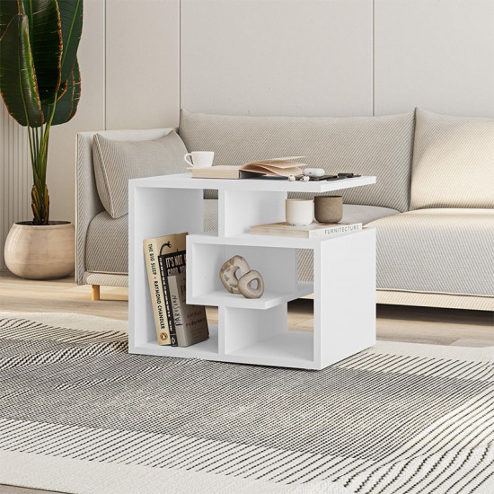 Τραπεζάκι βοηθητικό Labirent Megapap Megapap χρώμα λευκό 54x40x45εκ.