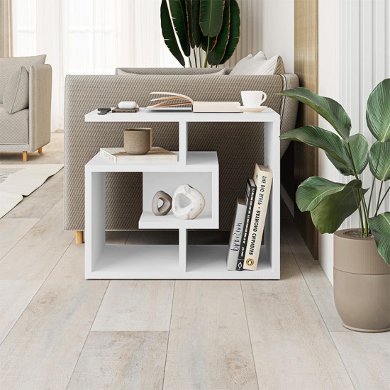 Τραπεζάκι βοηθητικό Labirent Megapap Megapap χρώμα λευκό 54x40x45εκ.