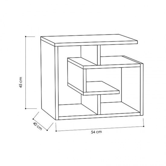 Τραπεζάκι βοηθητικό Labirent Megapap Megapap χρώμα λευκό 54x40x45εκ.