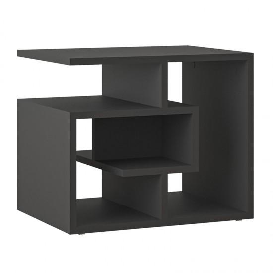 Τραπεζάκι βοηθητικό Labirent Megapap χρώμα ανθρακί 54x40x45εκ.