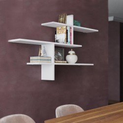 Ραφιέρα τοίχου Leo Megapap χρώμα λευκό 123x22x80εκ.