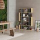 Βιβλιοθήκη Mito Megapap χρώμα sapphire oak - ανθρακί 108x25x161εκ.