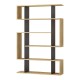 Βιβλιοθήκη Mito Megapap χρώμα sapphire oak - ανθρακί 108x25x161εκ.