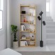 Βιβλιοθήκη Oppa Megapap χρώμα sapphire oak/λευκό 60x22x162εκ.