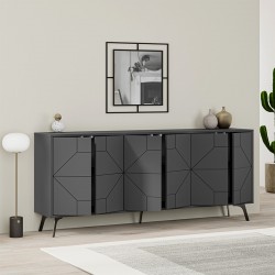 Μπουφές Dune Megapap χρώμα ανθρακί 184x35x77,4εκ.