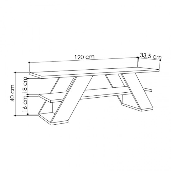 Έπιπλο τηλεόρασης Farfalla Megapap χρώμα sapphire oak 120x33,5x40εκ.