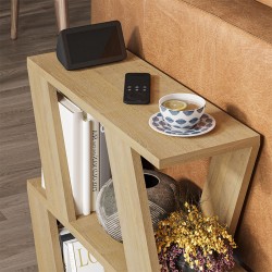 Τραπεζάκι βοηθητικό Lazena Megapap χρώμα sapphire oak 60x22x57εκ.