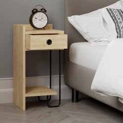 Κομοδίνο Sirius Megapap αριστερό χρώμα sapphire oak 32x30x61εκ.