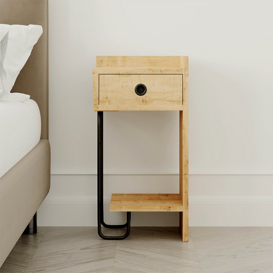 Κομοδίνο Sirius Megapap δεξί χρώμα sapphire oak 32x30x61εκ.