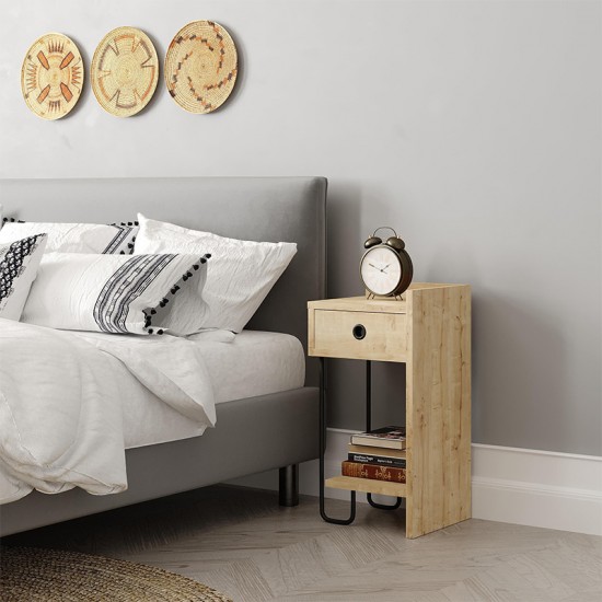 Κομοδίνο Sirius Megapap δεξί χρώμα sapphire oak 32x30x61εκ.