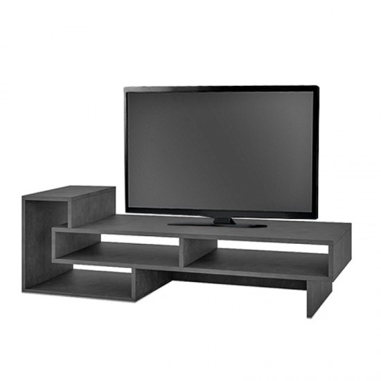 Έπιπλο τηλεόρασης Tetra Megapap χρώμα γκρι ρετρό 136,7x40x42εκ.