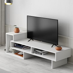 Έπιπλο τηλεόρασης Tetra Megapap χρώμα λευκό 136,7x40x42εκ.