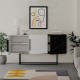 Μπουφές Tontini Megapap χρώμα λευκό - μαύρο εφέ μαρμάρου 150x42x79,5εκ.