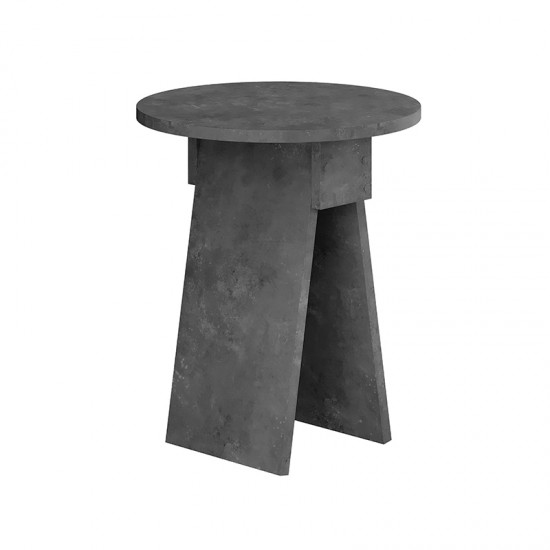 Τραπεζάκι βοηθητικό Chen Megapap χρώμα γκρι ρετρό Φ42x50εκ.