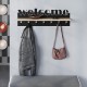 Κρεμάστρα τοίχου Welcome Megapap χρώμα μαύρο - sapphire oak 86x15,2x29εκ.
