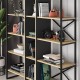 Βιβλιοθήκη Detroit Megapap χρώμα sapphire oak - silky black 143,5x35,2x175εκ.