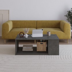 Τραπεζάκι σαλονιού Berg Megapap χρώμα γκρι ρετρό 110x60x40εκ.