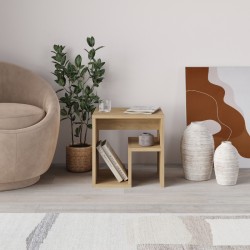 Τραπεζάκι βοηθητικό - Κομοδίνο Bon Megapap χρώμα sapphire oak 40x35x40εκ.