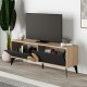 Έπιπλο τηλεόρασης Gora Megapap χρώμα sapphire oak - silky black 140x35,6x51εκ.