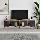 Έπιπλο τηλεόρασης Gora Megapap χρώμα sapphire oak - silky black 180x35,6x51εκ.
