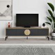 Έπιπλο τηλεόρασης Gora Megapap χρώμα sapphire oak - silky black 180x35,6x51εκ.
