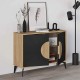 Μπουφές Gora Megapap χρώμα sapphire oak - silky black 110x40x82εκ.