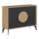 Μπουφές Gora Megapap χρώμα sapphire oak - silky black 110x40x82εκ.