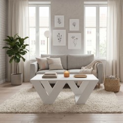 Τραπεζάκι σαλονιού Pipra Megapap χρώμα λευκό 110x60x40εκ.
