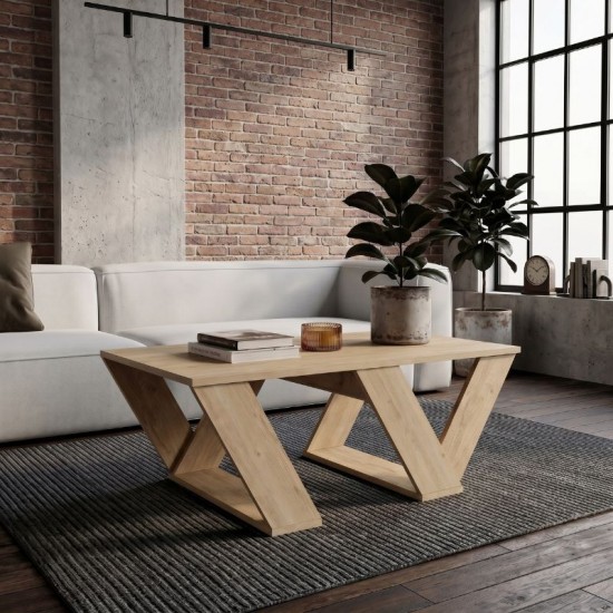 Τραπεζάκι σαλονιού Pipra Megapap χρώμα sapphire oak 110x60x40εκ.