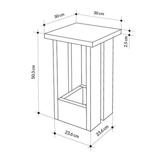 Τραπεζάκι βοηθητικό Tasos Megapap χρώμα λευκό 30x30x50,3εκ.