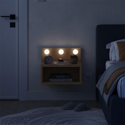 Κομοδίνο επιτοίχιο Treo Megapap με LED χρώμα sapphire oak 40x30x33,8εκ.