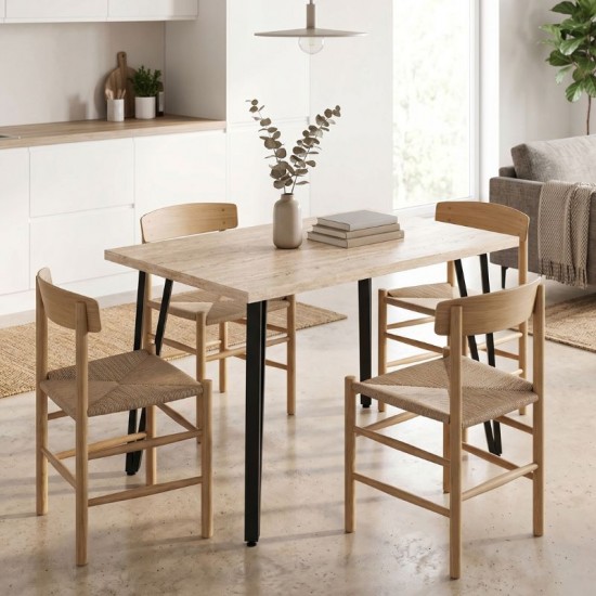 Τραπέζι Xana Megapap χρώμα travertine 120x70x77,5εκ.