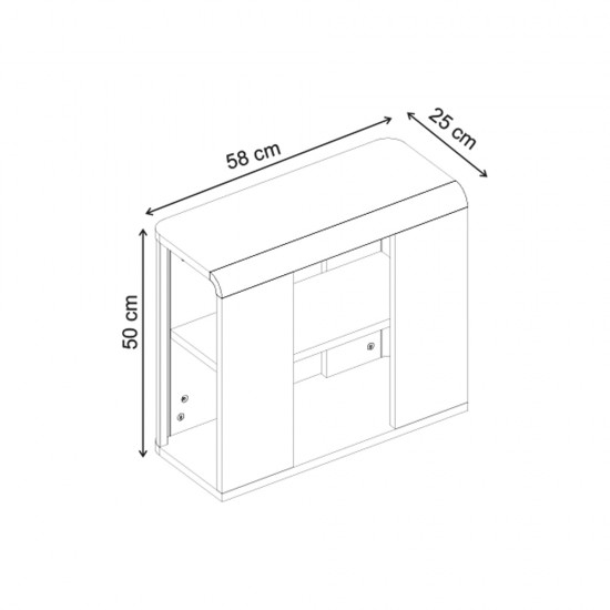Τραπεζάκι βοηθητικό Colia Megapap χρώμα sepet oak 58x25x50εκ.