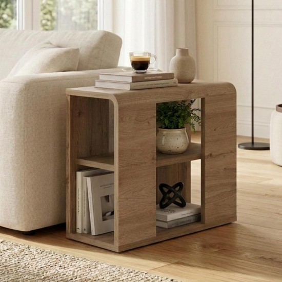 Τραπεζάκι βοηθητικό Colia Megapap χρώμα sepet oak 58x25x50εκ.