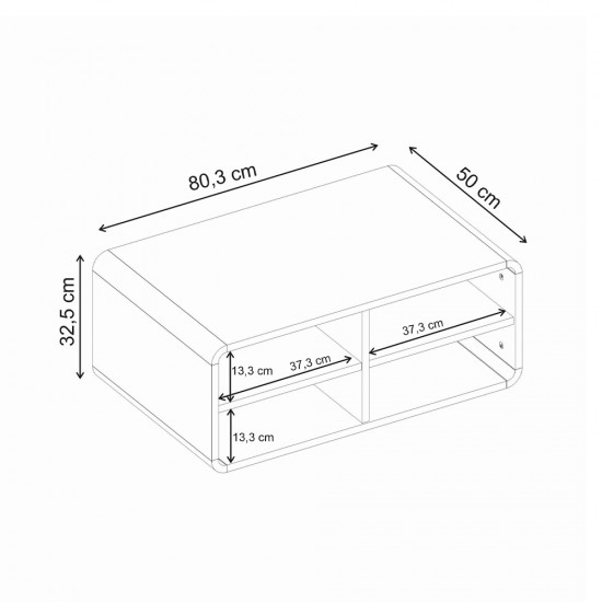 Τραπεζάκι σαλονιού Rovel Megapap χρώμα sepet oak 80,3x50x32,5εκ.