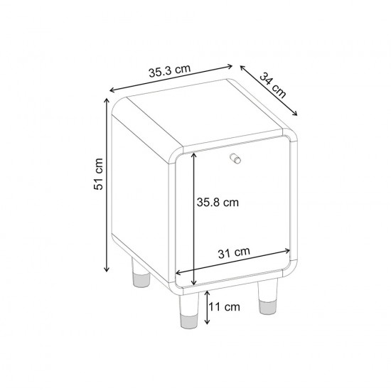 Κομοδίνο Doro Megapap χρώμα sepet oak 35,3x34x51εκ.