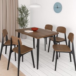Τραπέζι Levico Megapap Mdf - μεταλλικό χρώμα καπνιστή καρυδιά 120x70x75εκ.