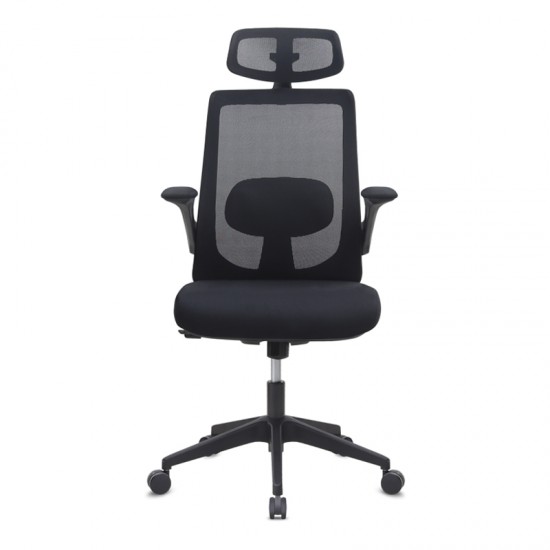 Καρέκλα γραφείου διευθυντική Belora Megapap με ύφασμα Mesh χρώμα μαύρο 63,5x62x117/127εκ.