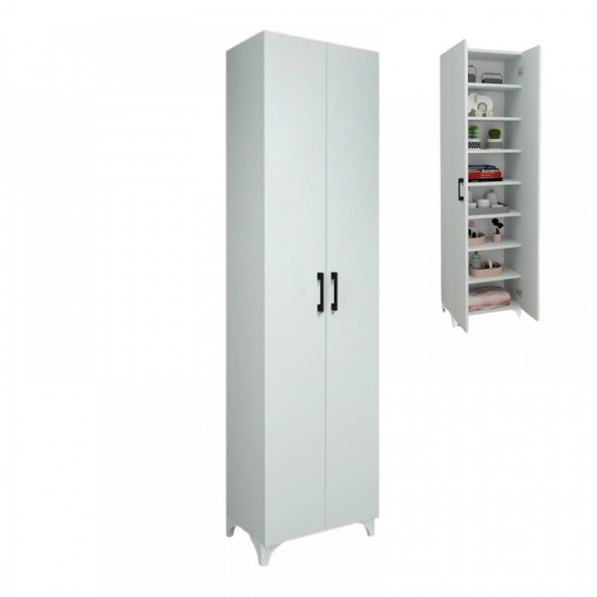 Ντουλάπα - Παπουτσοθήκη Lilly Megapap χρώμα λευκό 49x32x178εκ.