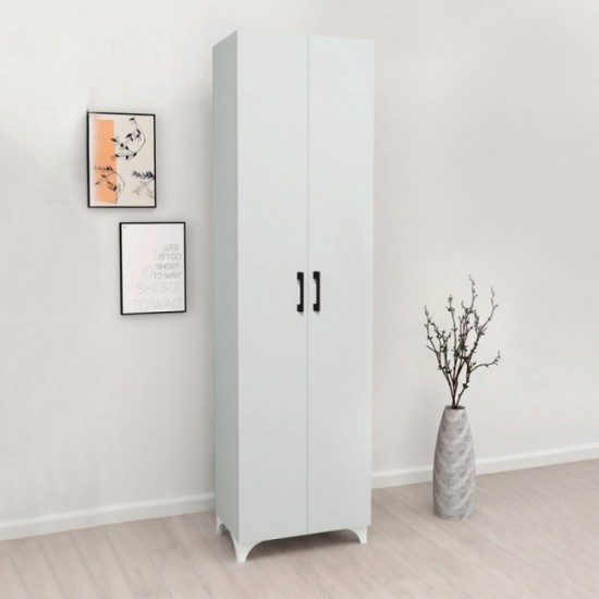 Ντουλάπα - Παπουτσοθήκη Lilly Megapap χρώμα λευκό 49x32x178εκ.