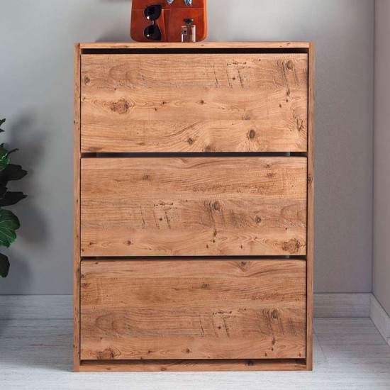 Παπουτσοθήκη Nave Megapap 18 ζευγών χρώμα pine oak 73,6x24x110εκ.