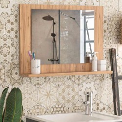 Καθρέπτης μπάνιου Devlin Megapap χρώμα pine oak 60x10x45εκ.