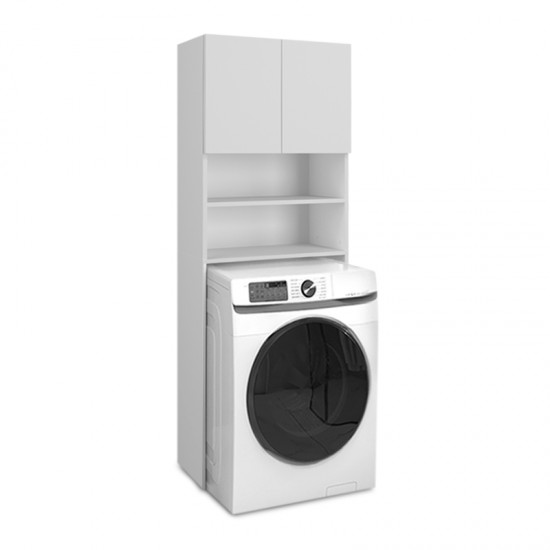 Έπιπλο πλυντηρίου Ramsey Megapap χρώμα λευκό 65x27x190,6εκ.